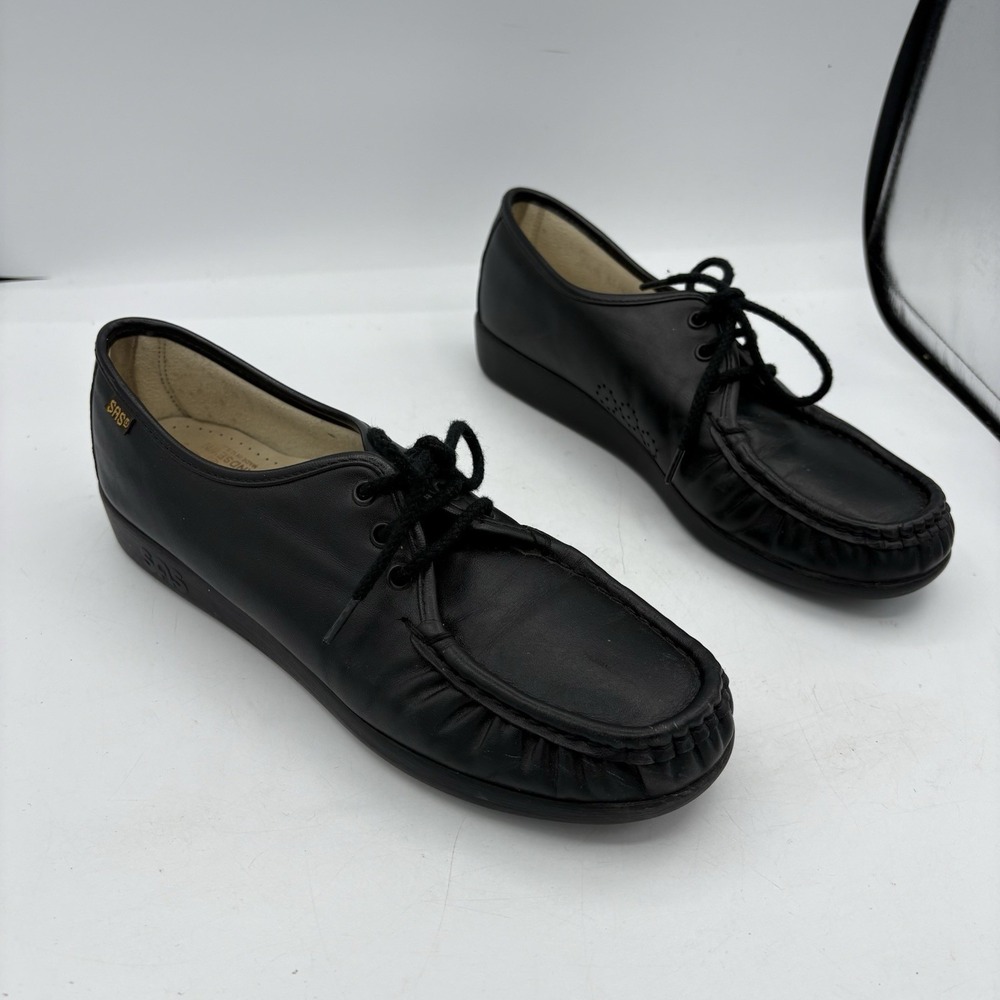 SAS Shoes Womens Size 9.5 Siesta Black Loafers‎ Handsewn Comfort USA